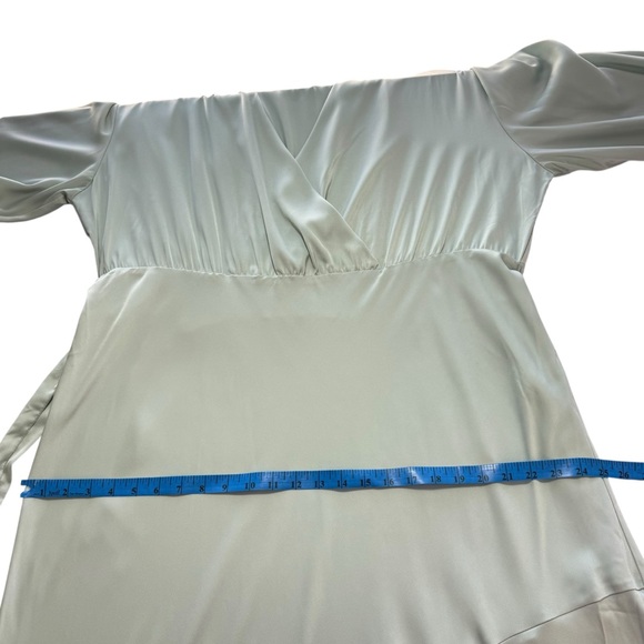 NWT ELOQUII Plus Size 22 Blue Green Pastel Satin Maxi Dress Semi-Formal Holiday - Picture 10 of 14